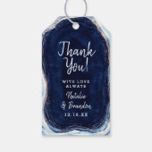 Sapphire blauw Roos gouden geode bruiloft dank u Cadeaulabel (Achterkant)