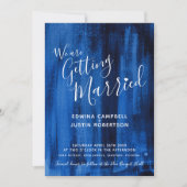 Sapphire bleu art moderne invitations de mariage (Devant)