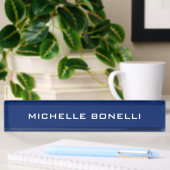 Sapphire Bleu Minimaliste Plaque Lisible Moderne