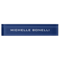 Sapphire Bleu Minimaliste Plaque Lisible Moderne