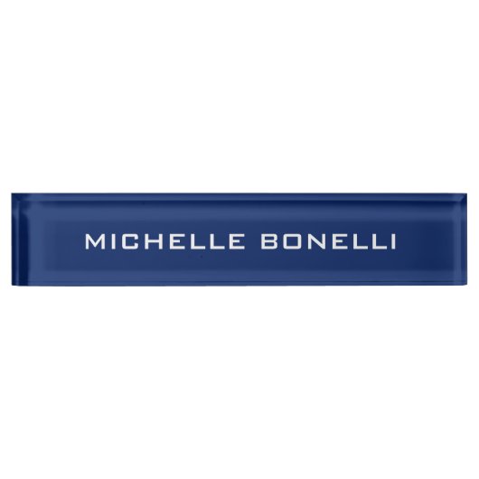 Sapphire Bleu Minimaliste Plaque Lisible Moderne (Devant)