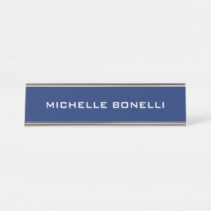 Sapphire Bleu Minimaliste Plaque Lisible Moderne