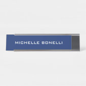 Sapphire Bleu Minimaliste Plaque Lisible Moderne (Devant)