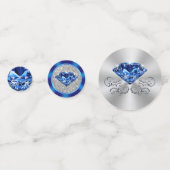 Sapphire bleu personnalisable, Confetti table arge (Derrière)