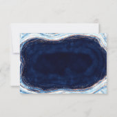 Sapphire Blue Agate Geode Wedding Réponse RSVP (Dos)