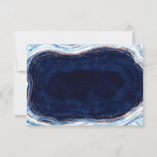 Sapphire Blue Agate Geode Wedding Réponse RSVP (Dos)