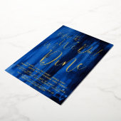 Sapphire blue art repetitie diner voor we dat doen folie uitnodiging (Gedraaid)