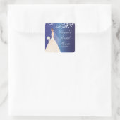 Sapphire Blue Bride Vrijgezellenfeest Square Stick Vierkante Sticker (Tas)