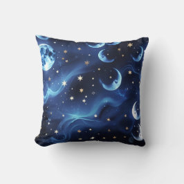 Sapphire Blue Celestial Moon Pillow Kussen