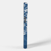 Sapphire Blue Damask Pattern en Name Case-Mate iPhone Case (Achterkant / Rechts)