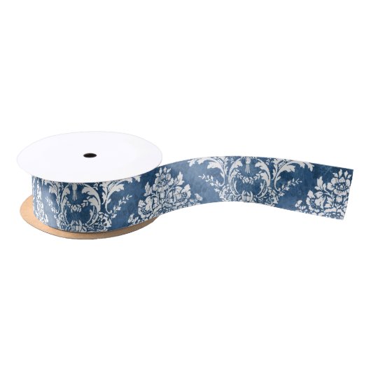Sapphire Blue  Damask Pattern en Name Lint (Spoel)