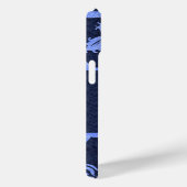 Sapphire Blue Damask Wervelt met Monogram Case-Mate iPhone Case (Achterkant / Rechts)