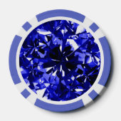 Sapphire Blue Diamond Gem Stone Poker Chip Stripe (Achterkant)