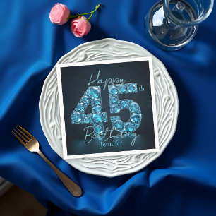 Sapphire Blue en Black Edelsteen 45e verjaardag Servet