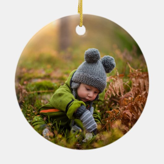 sapphire blue en gold joy photoornaming keramisch ornament (Achterkant)