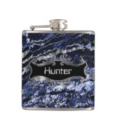 Sapphire Blue en Silver Heupfles (Voorkant)