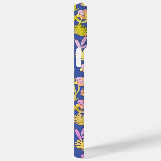 Sapphire Blue Floral Botanical Bliss Telefoon Case (Achterkant / Rechts)