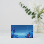 Sapphire Blue Floral Modern Geometric Ocean Visitekaartje (Staand voorkant)