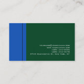 Sapphire Blue Forest Green Carte de visite tendanc (Dos)