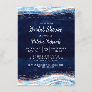 Sapphire Blue Geode Slice Bruiloft Vrijgezellenfee Kaart