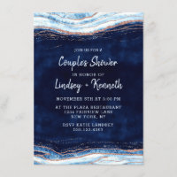 Sapphire Blue Geode Slice Couple's Trouwdouche