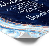 Sapphire Blue Geode Unplugged Wedding Table Sign Poster (Hoek)