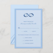 Sapphire Blue Infinity Hand Clasp Wedding RSVP (Voorkant / Achterkant)