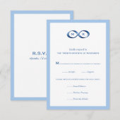 Sapphire Blue Infinity Hand Clasp Wedding RSVP Kaartje (Voorkant / Achterkant)
