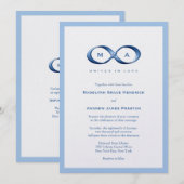 Sapphire Blue Infinity Hand gesp bruiloft uitnodig Kaart (Voorkant / Achterkant)