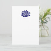 Sapphire Blue Lotus Fleur Blank Invitation (Debout devant)
