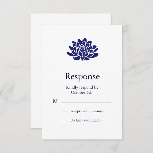 Sapphire Blue Lotus Flower RSVP (Devant / Derrière)