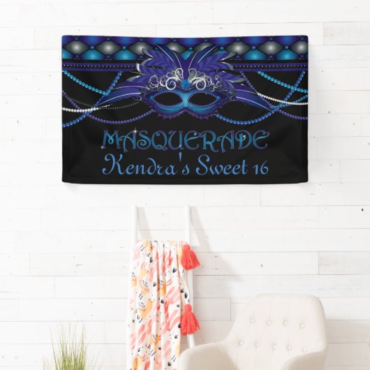 Sapphire Blue, Masquerade Party Spandoek (Insitu)