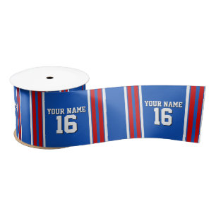 Sapphire Blue met Red White Stripes Team Jersey Lint