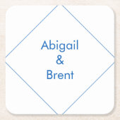 Sapphire Blue Modern Wedding Vierkante Kartonnen Onderzetter (Voorkant)