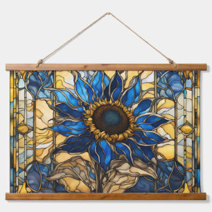 Sapphire Blue N Gold Glas in lood Zonnebloem Hangend Wandkleed