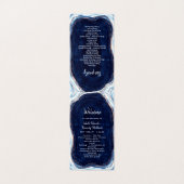 Sapphire Blue Roos Gold huwelijksceremonie program Kaart (Buitenkant ongevouwen)