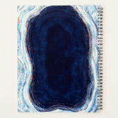 Sapphire Blue Rose Gold Geode Agate Mariage Plans (Dos)