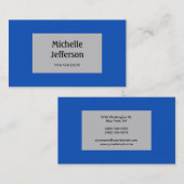 Sapphire Blue Silver Grey Carte de visite tendance (Devant / Derrière)