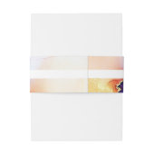 Sapphire Blue Sinaasappel Monogrammed Wedding Uitnodigingen Wikkel (Achterkant Voorbeeld)