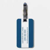 Sapphire Blue-Waterverf Bagagelabel (Achterkant verticaal)