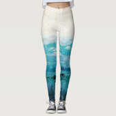 Sapphire Blue-Waterverf Leggings (Voorkant)