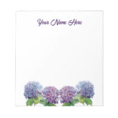 Sapphire Blues Hydrangeas Notepad Notitieblok (Voorkant)