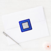 Sapphire Border Vierkante Sticker (Envelop)