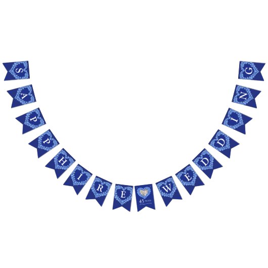 Sapphire bruiloft 45e verjaardag aangepaste foto vlaggetjes (Alle)