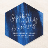 Sapphire bruiloft: blauwe moderne kunst kartonnen onderzetters (Voorkant)