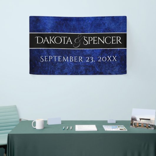 Sapphire Bruiloft Royal Cobalt Blue Party Modern Spandoek (Beurs)