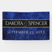 Sapphire Bruiloft Royal Cobalt Blue Party Modern Spandoek (Horizontaal)