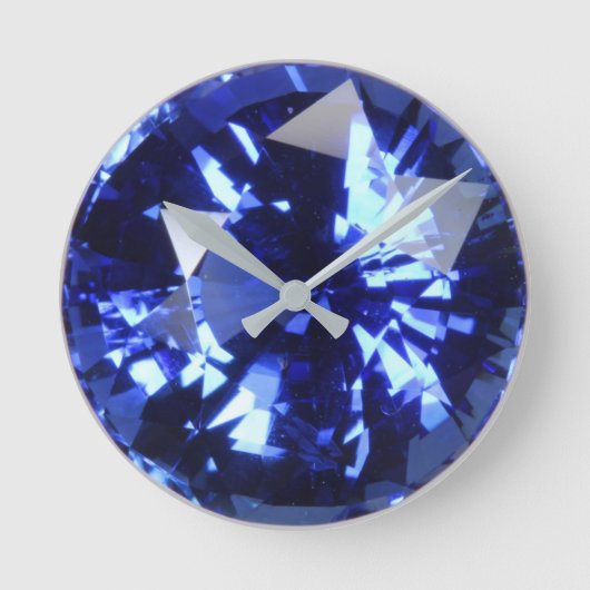 Sapphire Dark Blue Gemstone September Birthstone Ronde Klok (Voorkant)