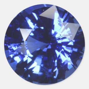 Sapphire Dark Blue Gemstone September Birthstone Ronde Sticker