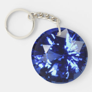 Sapphire Dark Blue Gemstone September Birthstone Sleutelhanger